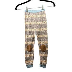 Vaenait Kids 6-7 Years Pajama Pants Brown Fair Isle Knee Pad Lounge Pant Jogger
